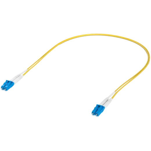 Ubiquiti UACC-OFC-S2-LULU-0.5M-50 OS2 Duplex LC UPC Fiber Patch Cable Lightweight fiber patch cable for up to 100G connections, 0.5m