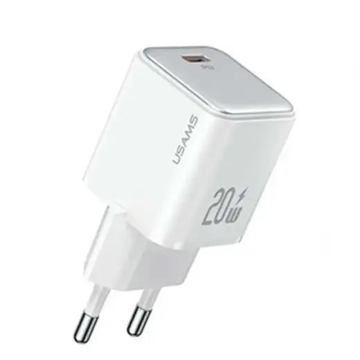 USAMS Ład. siec. 1xUSB-C PD20W (only head) PD3.0 Fast Charging biały|white X-ron Series CC183TC02 (US-CC183)