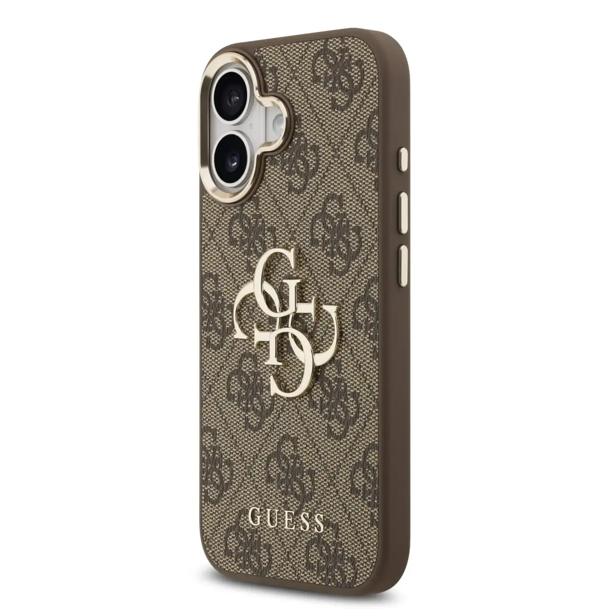 Guess PU Leather 4G Metal Logo maciņš telefonam iPhone 17 brūns