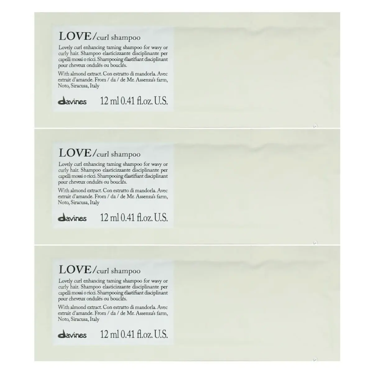 Davines, Love, Hair Shampoo, 12 pcs, 12 ml