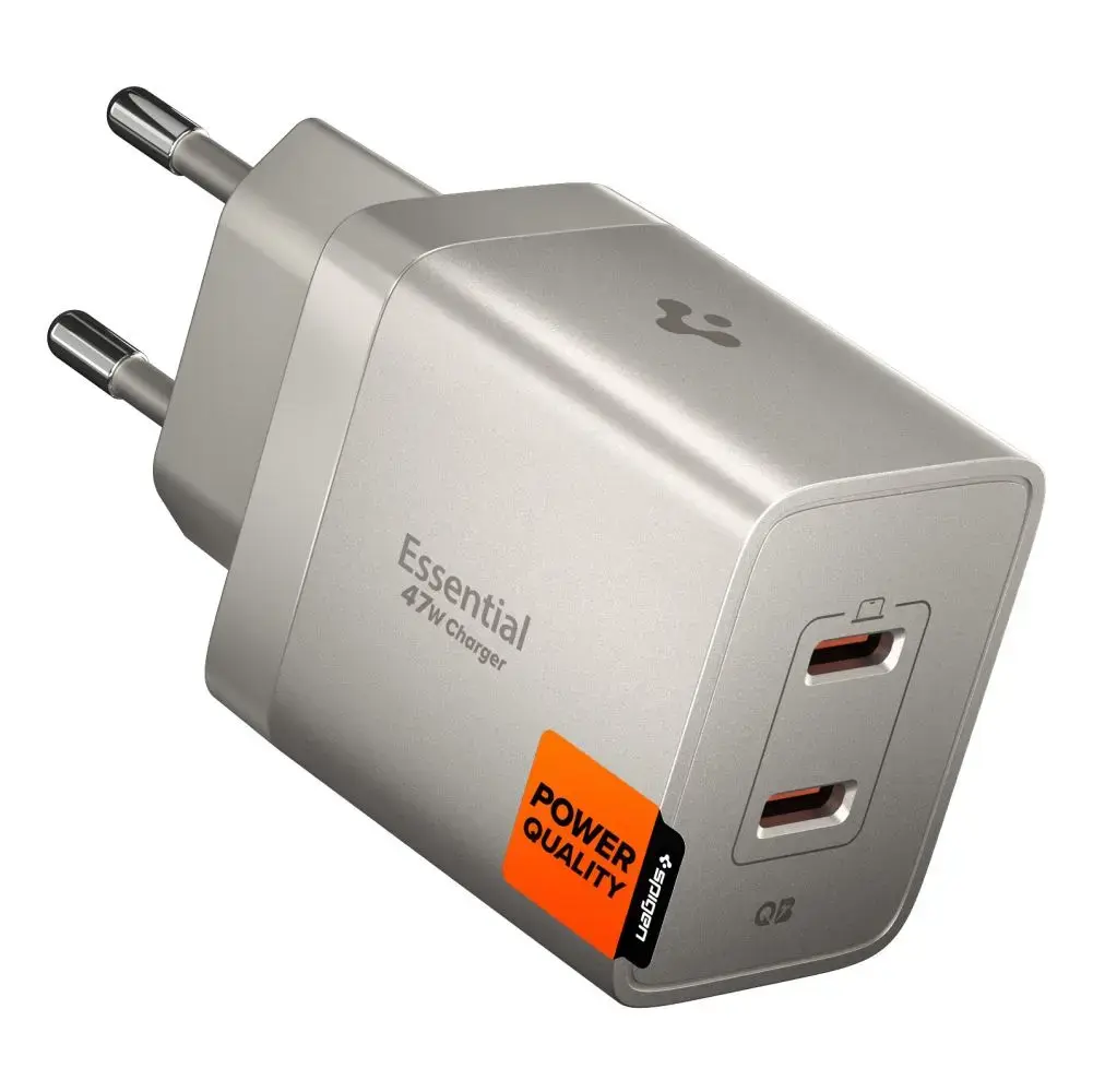 Spigen EE472EU-GAN tīkla lādētājs | 47W | GaN | USB-C, USB-A | pelēks