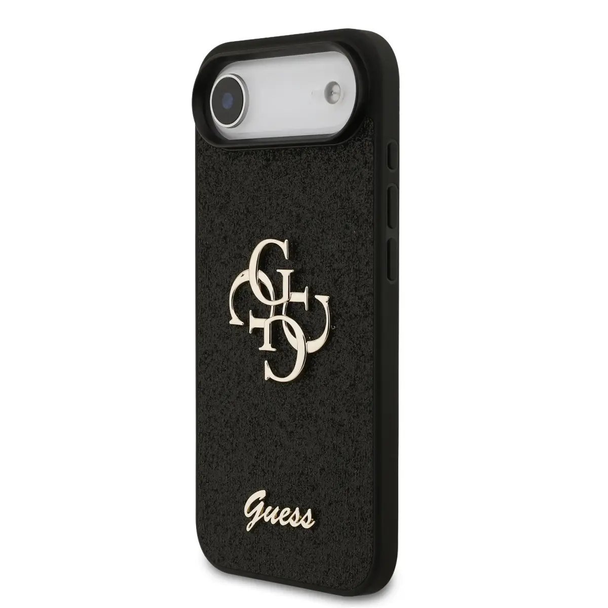 Guess PU Fixed Glitter 4G Metal Logo Case for iPhone 17 Air Black