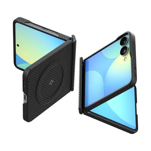 Spigen AirSkin Aramid telefono dėklas su MagSafe palaikymu Samsung Galaxy Z Flip 8 (F776) juodas