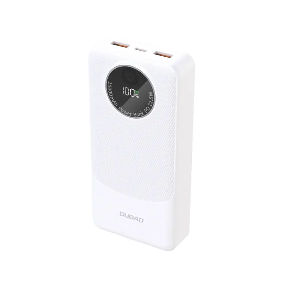 Dudao K12Pro ārējais akumulators (powerbank) | 20 000 mAh | 22.5W | PD | USB-A, USB-C | balts