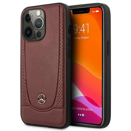 Mercedes MEHCP14LARMRE iPhone 14 Pro 6,1" czerwony|red hardcase Leather Urban Bengale