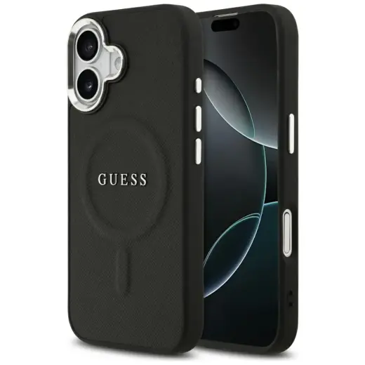 Guess PU Saffiano MagSafe Case for iPhone 17 Black