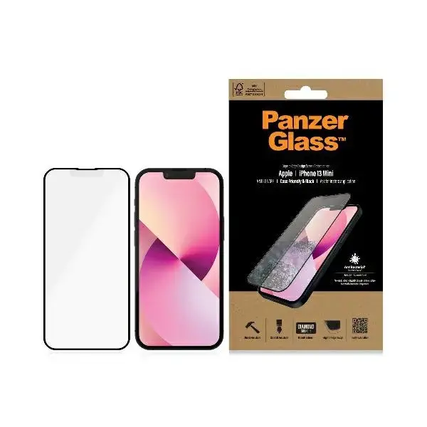 PanzerGlass E2E Anti-Glare iPhone 13Mini 5,4" Case Friendly AntiBacterial MicroFracture czarny|black Pro2753