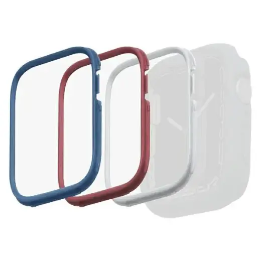 UNIQ ramki do Moduo 3in1 Apple Watch  Series 4|5|6|7|8|SE 44|45mm Niebieski-Czerwony-Biały|Blue-Red-White