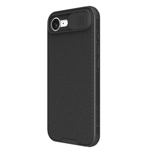 Nillkin CamShield PRO Magnetic Hard dėklas telefonui iPhone 16e, juodas (su kameros lęšio apsauga)