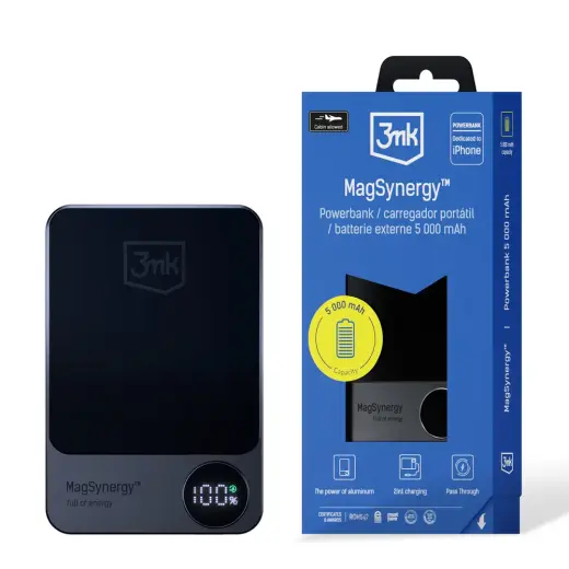 Powerbank 3mk MagSynergy with MagSafe 5000 mAh 18W - black