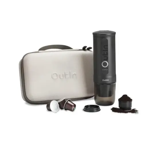 Outin Nano 7500mAh Portable Coffee Maker Set (Gray) + Protective Case