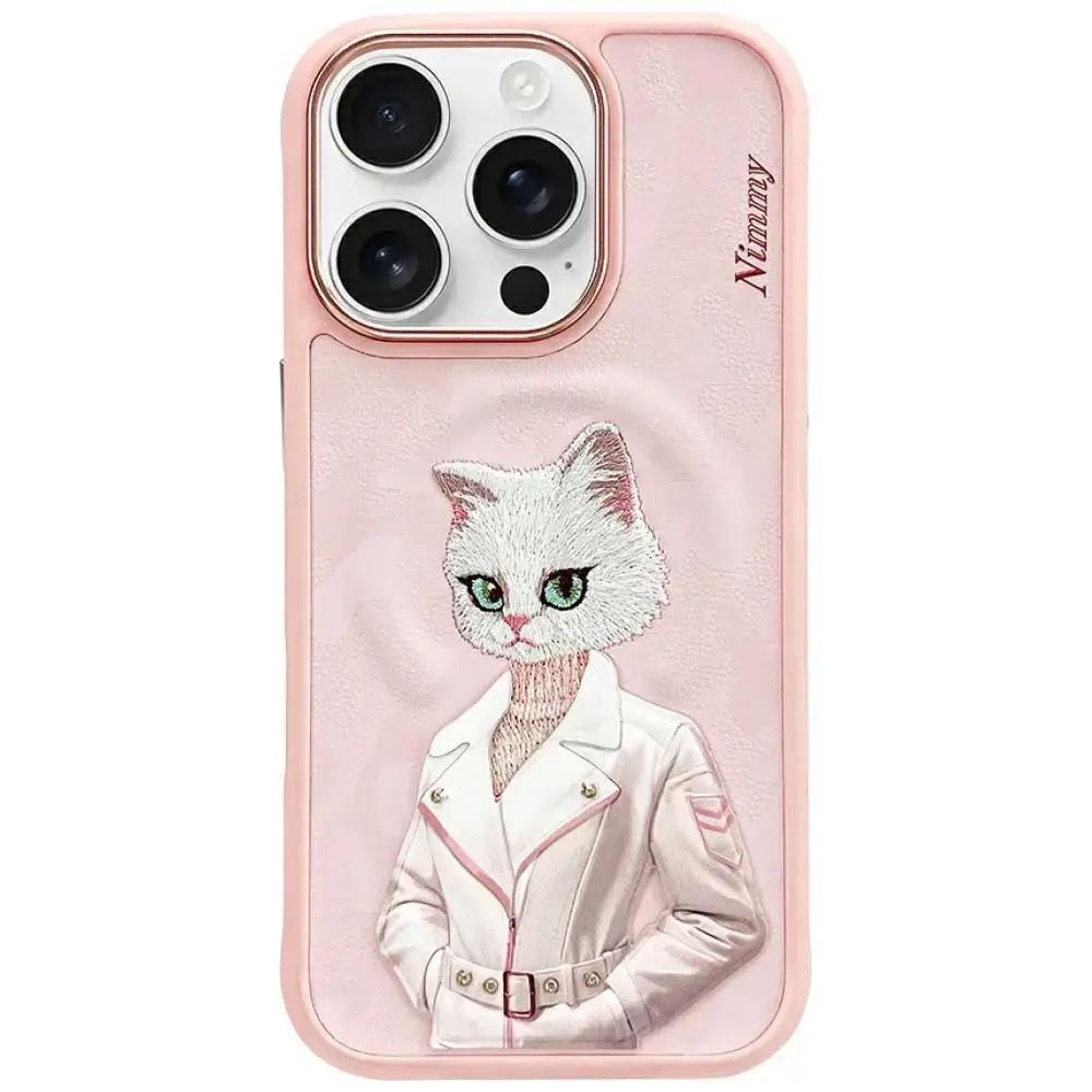Nimmy Magnetic fashion cute pet telefona maciņš iPhone 16 Pro rozā