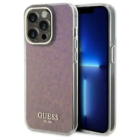 Guess GUHCP15XHDECMP iPhone 15 Pro Max 6.7" pink|pink hardcase IML Faceted Mirror Disco Iridescent