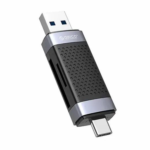 Orico CD2D-AC2-BK-EP TF|SD memory card reader, USB + USB-C (black)