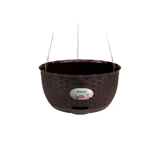 Puķu pods piekarināms Natural Ø30x14,5cm tumši brūns