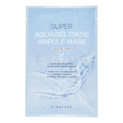 S.Nature, Aquagel Oasis Ampule, Hydrating, Sheet Mask, For Face, 30 ml