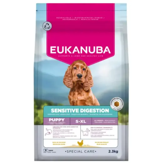 Sausa barība kucēniem - Eukanuba Special Care, Puppies, Sensitive Digestion 2.3KG