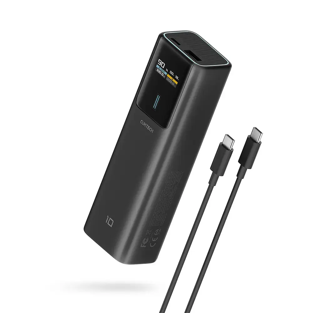 Cuktech CKPB100PGLBL ārējais akumulators (powerbank) | 10 000 mAh | 150W | USB-C, USB-A | melns