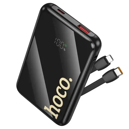 Hoco Q37 Power Bank | 10,000 mAh | 22.5W | PD, QC | USB-C, Lightning | black