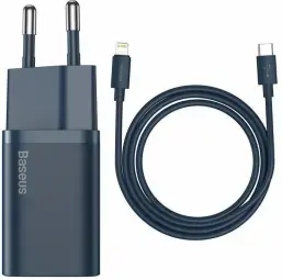 Baseus TZCCSUP-B03 travel charger | 20W | USB-C | with Lightning cable included | blue