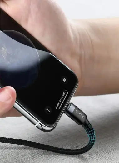 Baseus Cafule datu pārraides un uzlādes vads | USB-C uz Lightning | 18W | 1m | melns