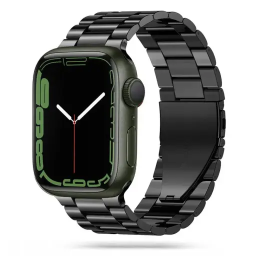 Tech-Protect Stainless nutikella rihm Apple Watch 4/5/6/7/8/9/SE/Ultra (42/44/45/49 mm) jaoks | roostevaba teras | must