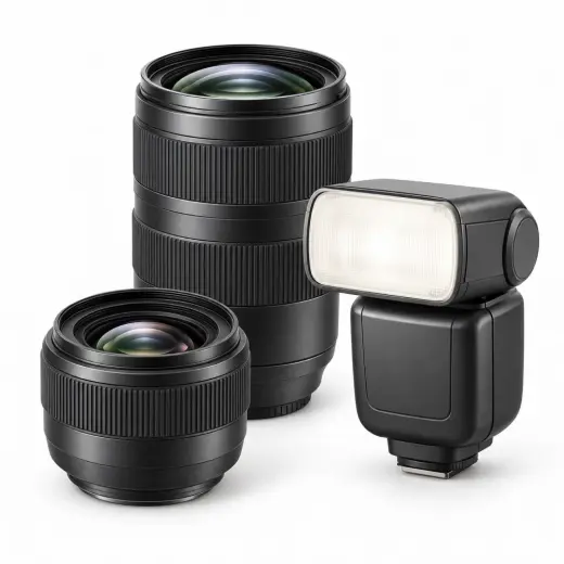 Lenses, flashes