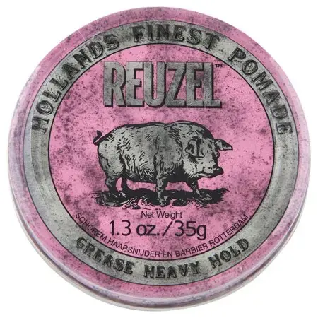 Pink Grease Heavy Hold Pomade by Reuzel for Men - 1.3 Oz Pomade