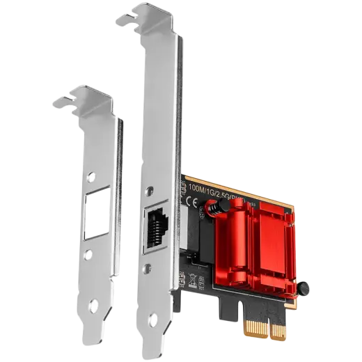 PCI-Express network card with 2.5 Gbit/s transmission rate and PXE support.