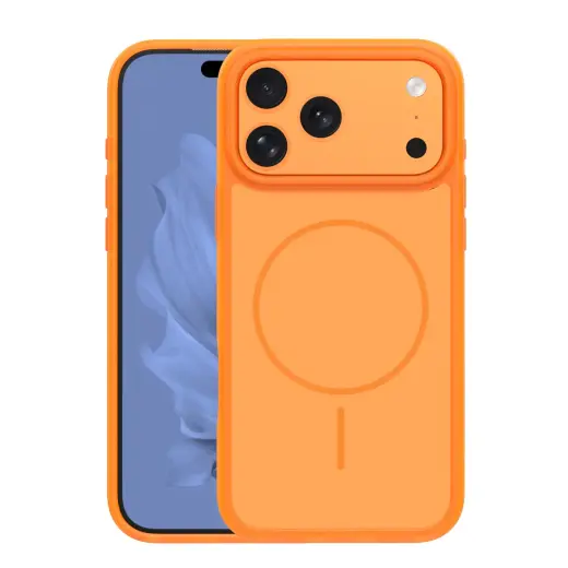 Frame Thin Mag phone case with MagSafe support for iPhone 17 Pro Max orange