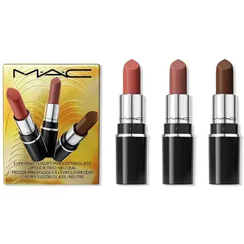 MAC Everyday Luxury Mini Lustreglass Neutral Lipstick Trio 