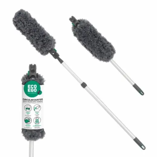 Eco Ego double-sided duster with handle for cleaning and polishing