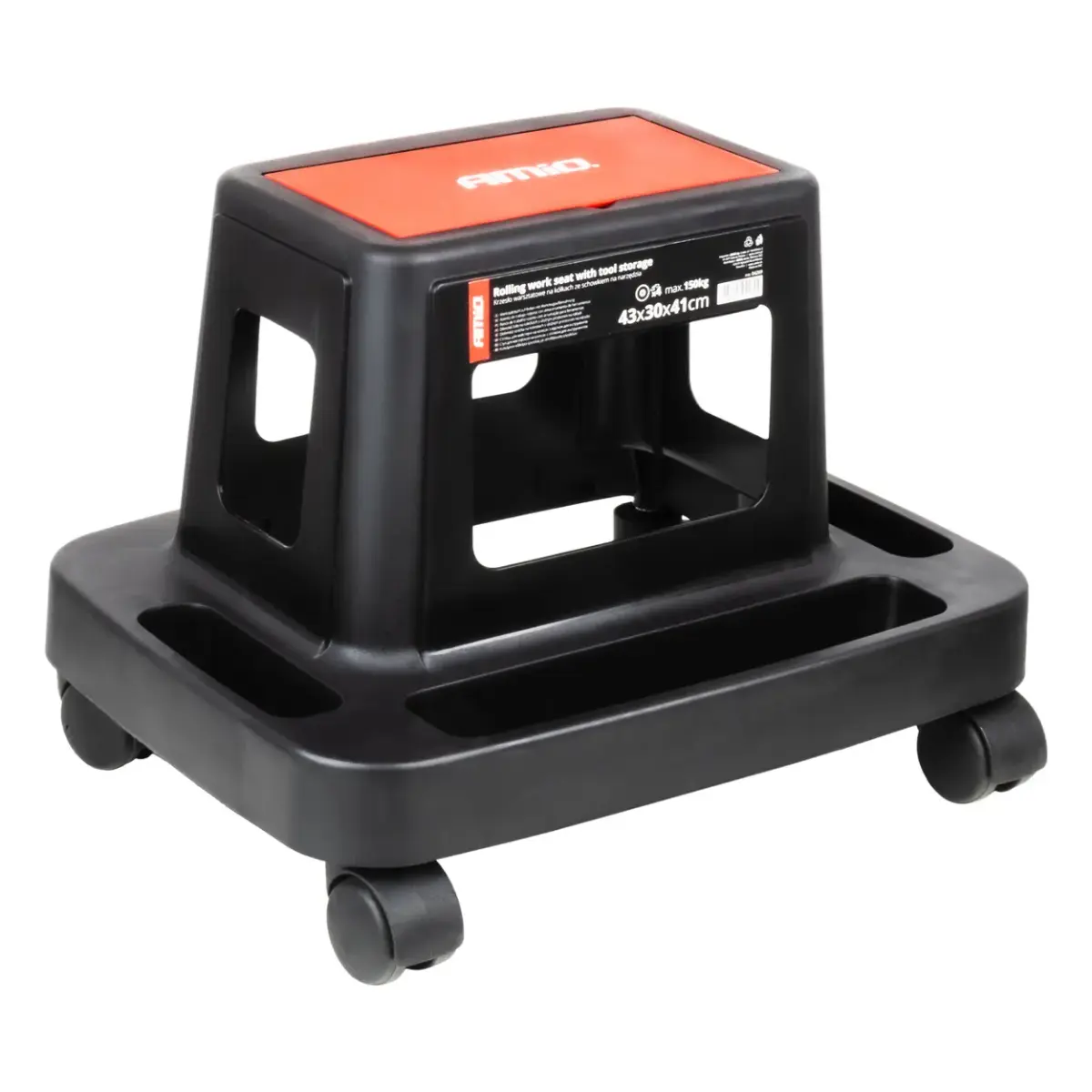 Rolling work seat with tool storage 150 kg AMIO-04269