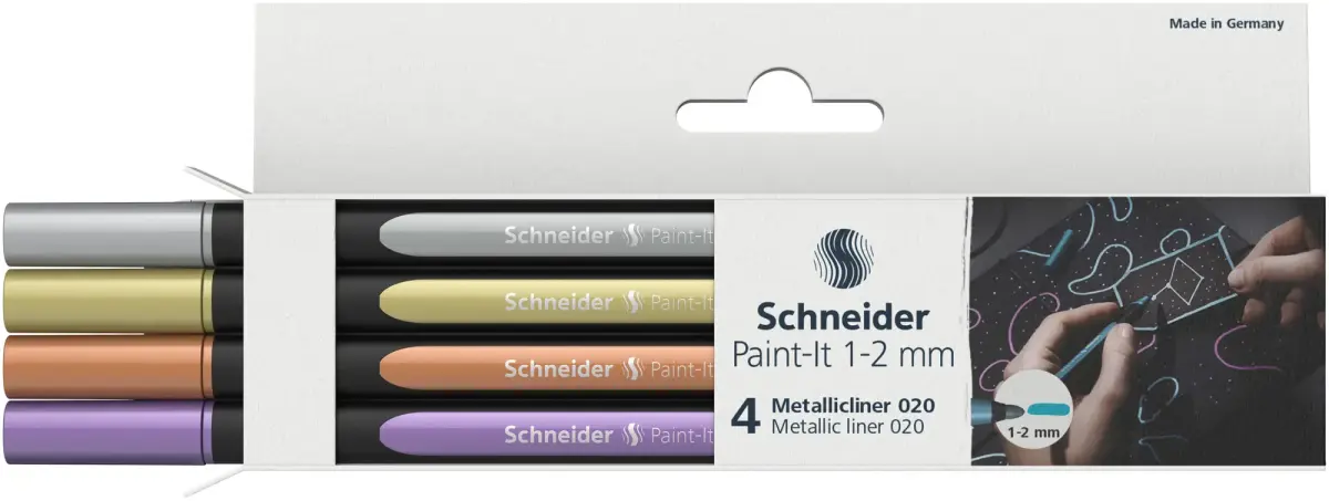 Laineri SCHNEIDER Paint - it, 4 metāliskas krāsas iepakojumā
