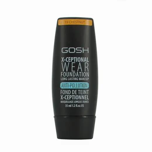 Gosh, X-Ceptional Wear, Vitamin E, Long Lasting, Cream Foundation, 19, Chestnut, 30 ml
