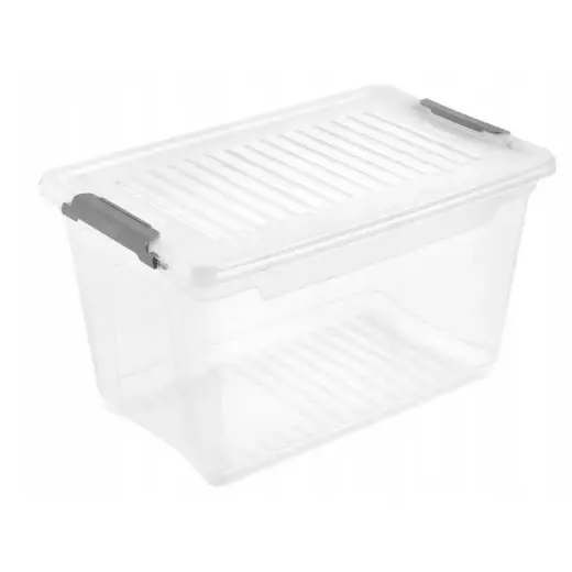 Karp kaanega klippkarbis Leonie 28.5x18.5x16cm 5.4L läbipaistev