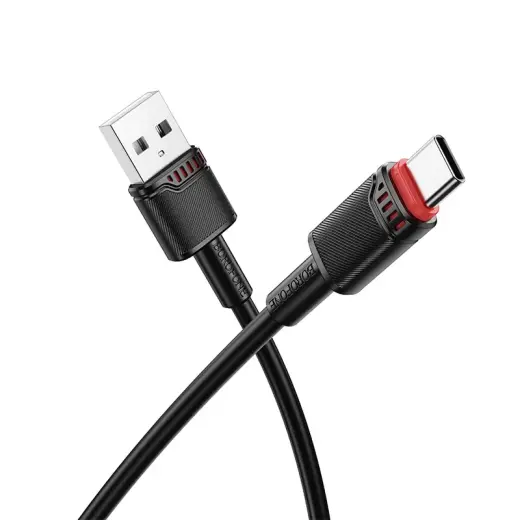 Borofone BX110 Beneficio datu pārraides un uzlādes vads | USB-A uz USB-C | 12W | 1m | melns