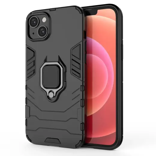 Ring Armor maciņš ar statīvu telefonam iPhone 14 melns