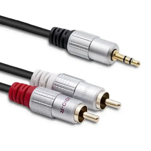 Qoltec Cable 2xRCA / Mini Jack 3.5mm male | 3m | Black