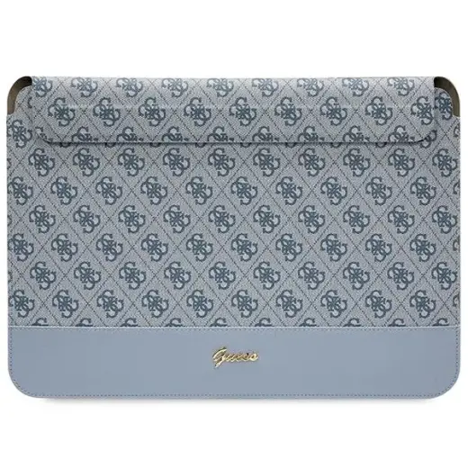 Guess Sleeve GUCS14PS4SGB 14" blue|blue 4G Stripe Metal Logo