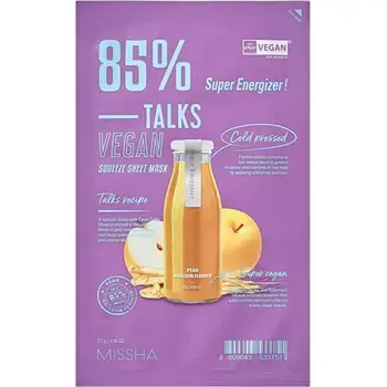 Talks Vegan Squeeze Super Energizer Sheet Mask - Veganská pleťová maska.