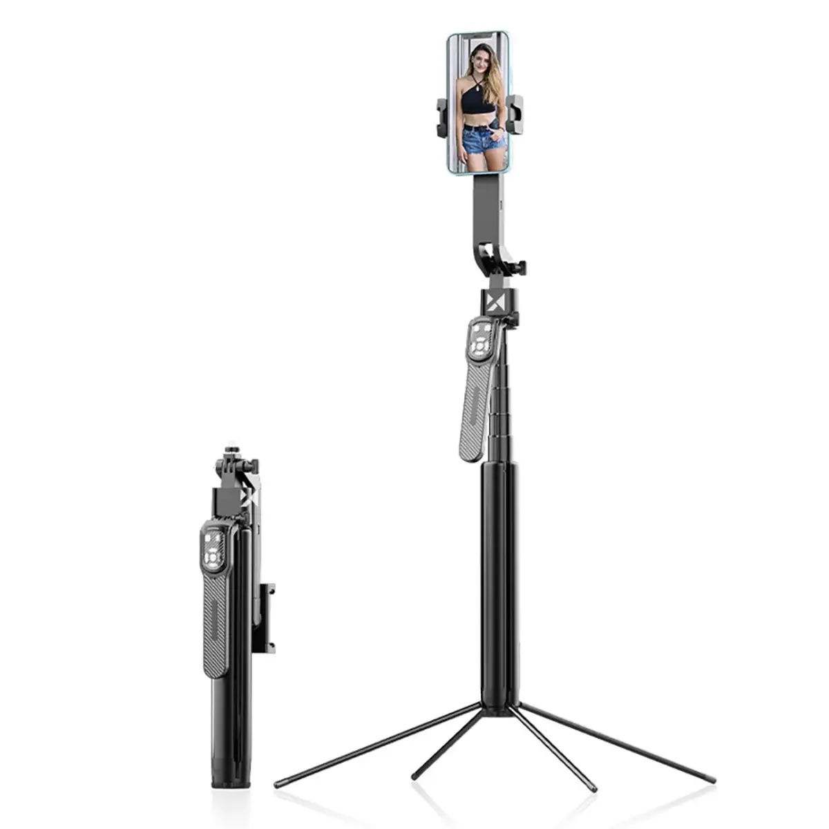 Wozinsky WST-360YS Selfie Stick with Tripod Function with 360Â° AI Auto Face Tracking Gesture Control - Black