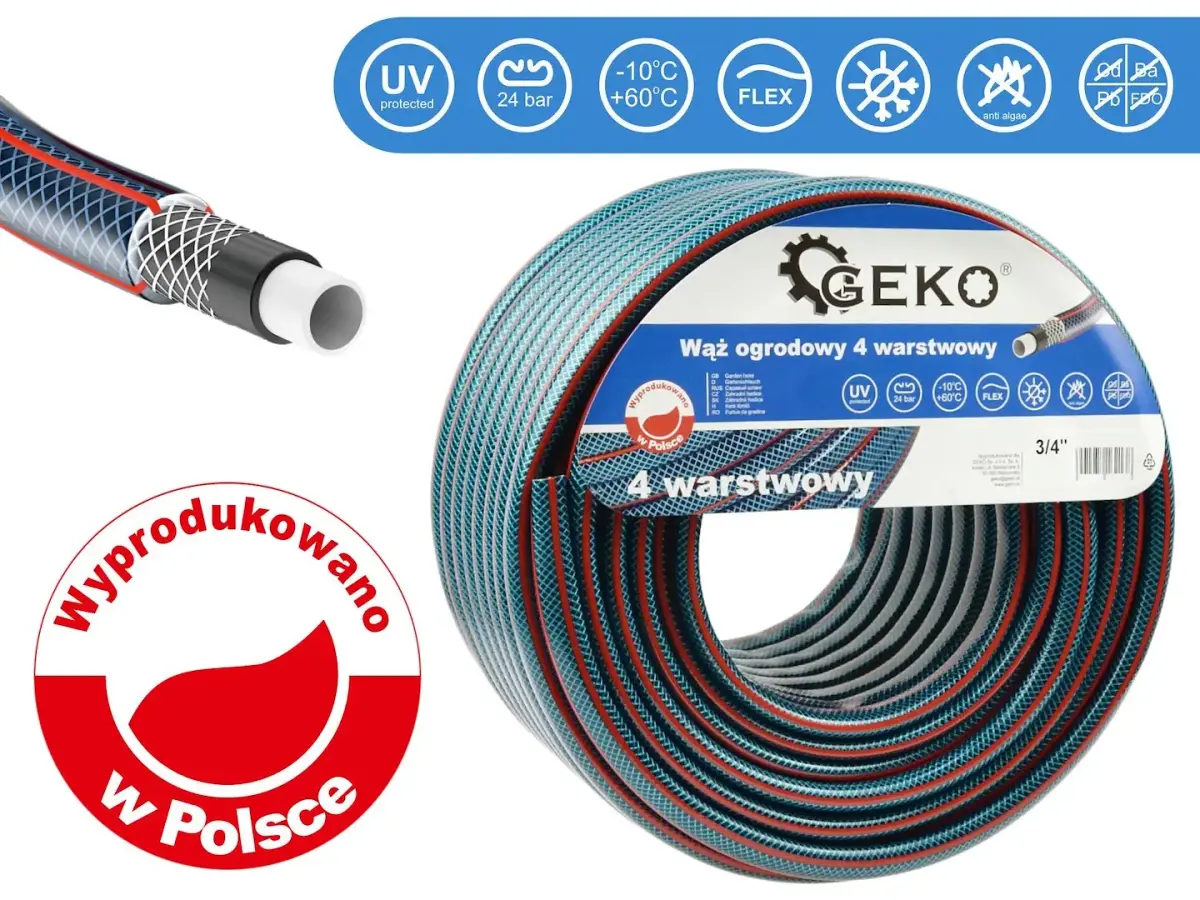 GEKO 4 slāņu dārza šļūtene 3/4" 50m