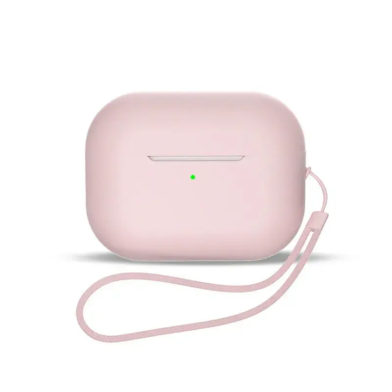 AirPods 1 | AirPods 2 Silicone Case + Lanyard Wrist Strap - Pink