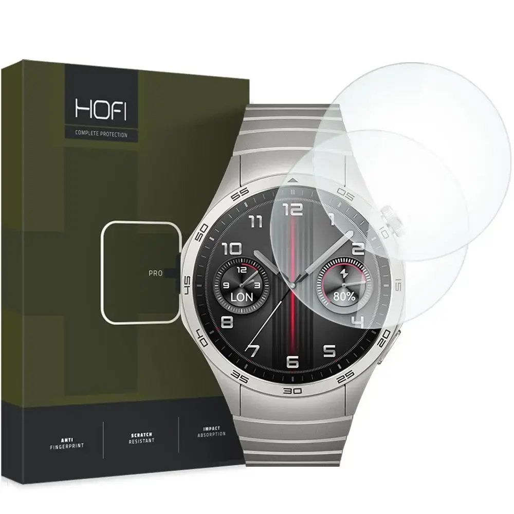 HOFI GLASS PRO+ 2-PACK HUAWEI WATCH GT 4 (46 MM) CAURSPĪDĪGS RŪDĪTS STIKLS