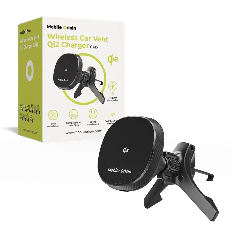 Mobile Origin Wireless Car Vent Qi2 Charger CA15
