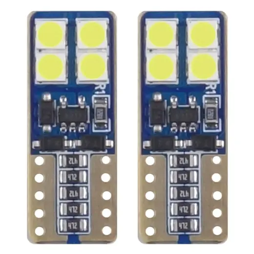 LED CANBUS 8SMD 2835 T10e (W5W)  White 12V/24V