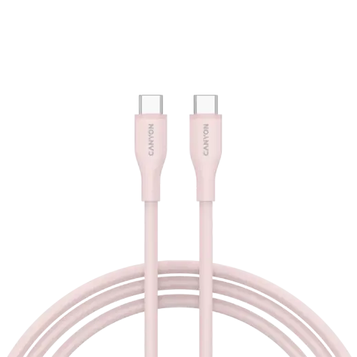 Canyon CC60SC10 datu pārraides un uzlādes vads | USB-C uz USB-C | 60W | 1m | rozā