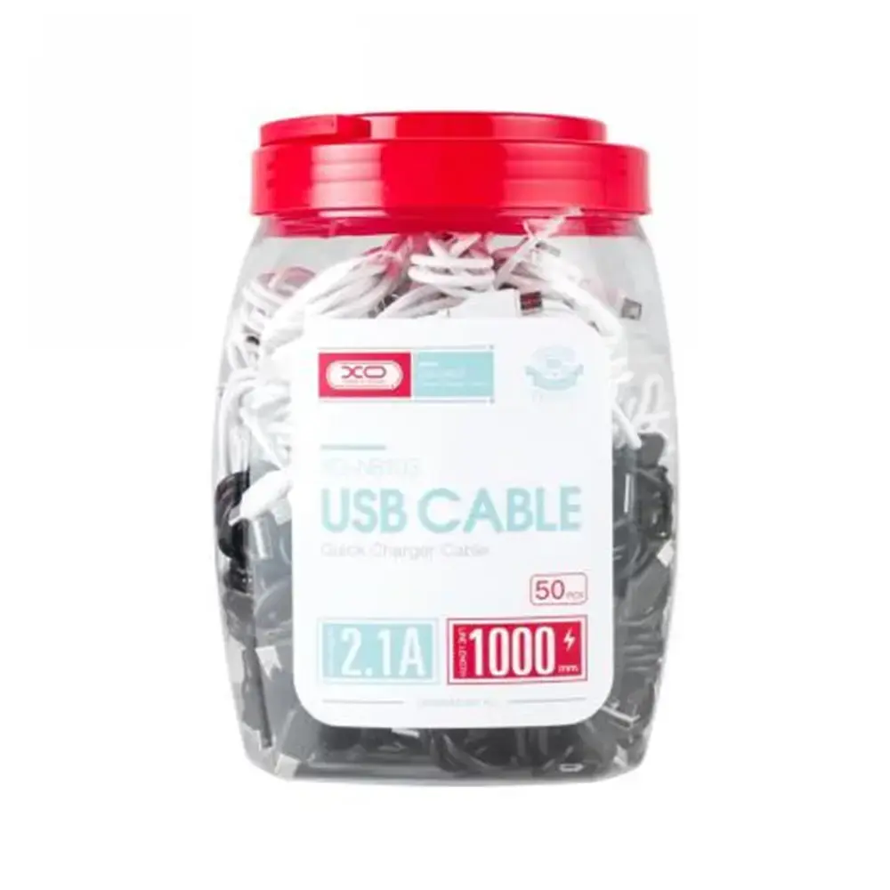 XO NB103 data transfer and charging cable | USB-A to Lightning | 10.5W | 1m | black, white | 50-pack