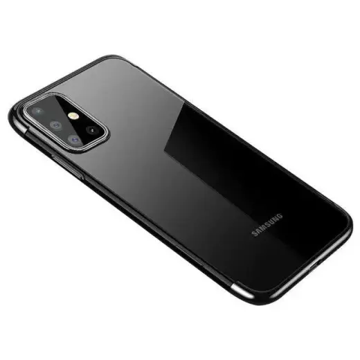 Clear Color Gel TPU telefono dėklas Samsung Galaxy A72 4G (A725) juodas